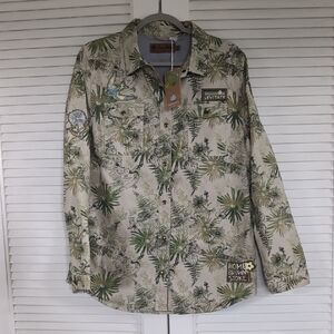 Levi's Nature Print Shirt with Green and Brown Accents